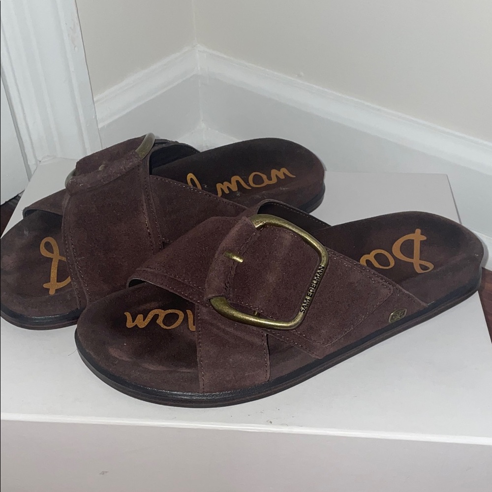 Sam Edelman Suede Buckle
Slide Sandals